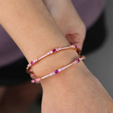 Rose Pink CZ Crystal Twist Bracelet
