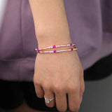 Rose Pink CZ Crystal Twist Bracelet