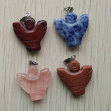 Assorted Stone Angel Charms Pendants for Necklace Making 10pcs/lot