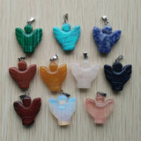Assorted Stone Angel Charms Pendants for Necklace Making 10pcs/lot