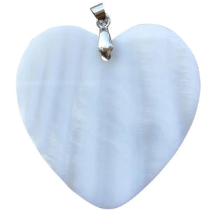 Mother of Pearl Shell Heart Pendant Bead 40x41mm
