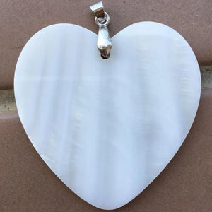 Mother of Pearl Shell Heart Pendant Bead 40x41mm