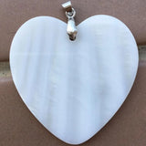 Mother of Pearl Shell Heart Pendant Bead 40x41mm