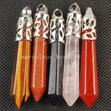 5pcs Ox Stone Hexagonal Pointed Reiki Chakra Pendant Bead