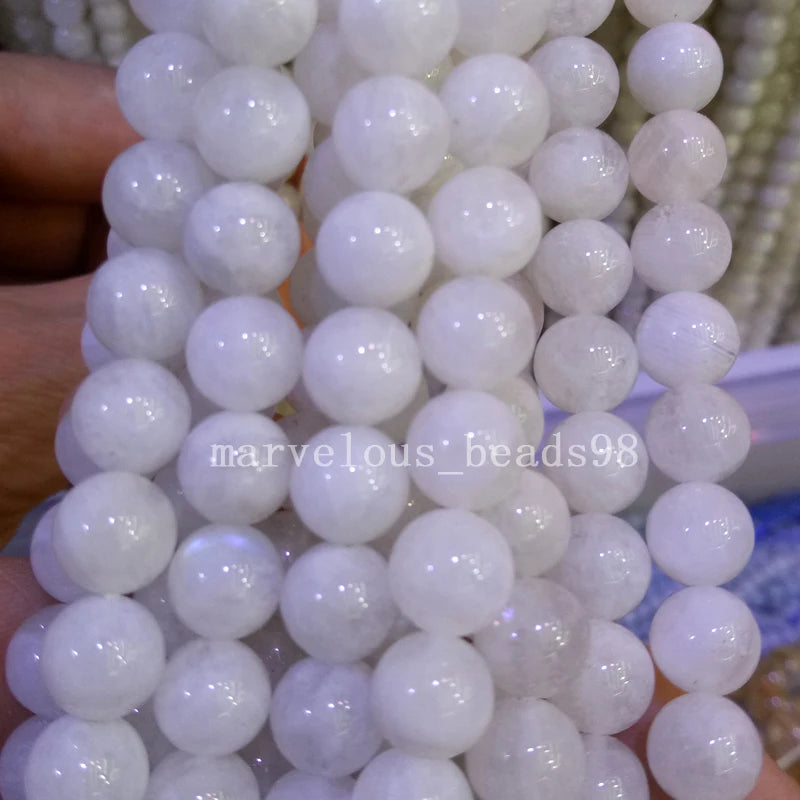 8mm Moon Stone Round Art Loose Beads 8pcs