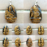 Tiger Eye Eight Patrons Pendant Bead