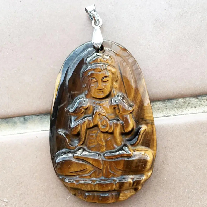 Tiger Eye Eight Patrons Pendant Bead