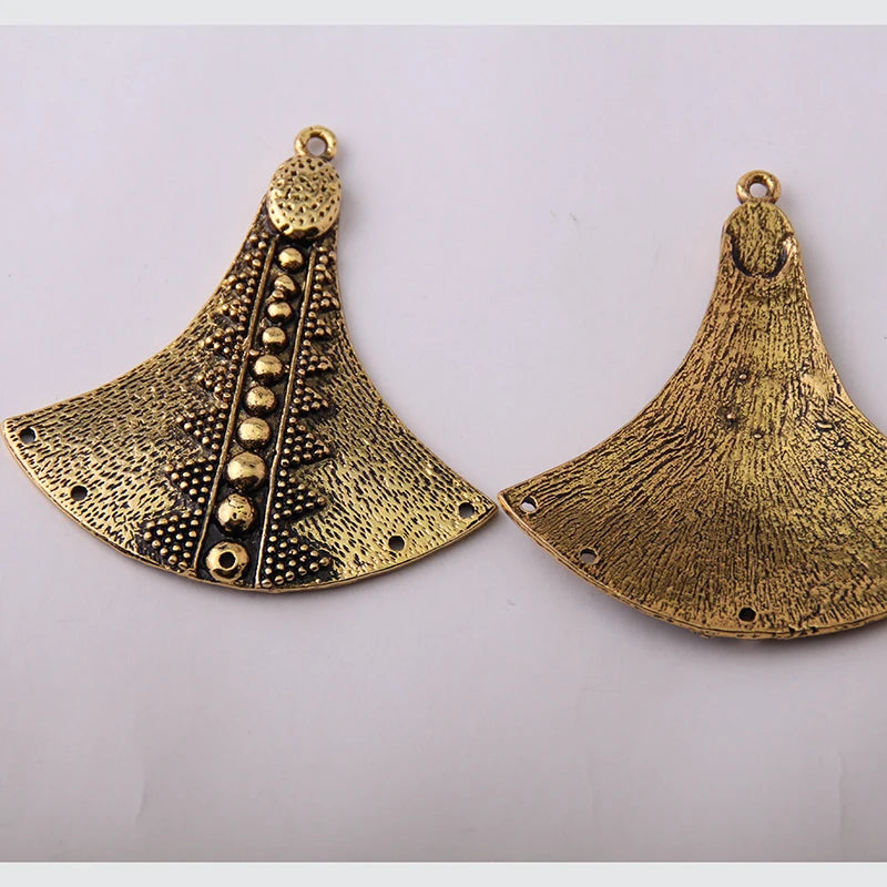 Vintage Fan Pendant for Necklace Bracelet Jewelry Making