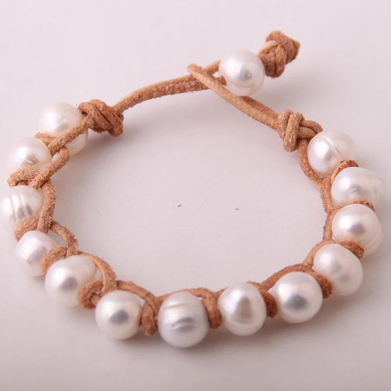 White Pearl Armband Freshwater Pearl Bracelet