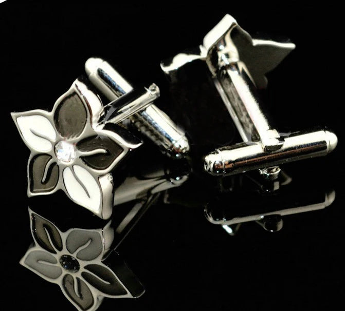 Flower Cufflinks Crystal Copper Material Wholesale & Retail