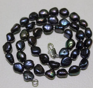 Freshwater Pearl Necklace Rice 8x10mm 17 Inch