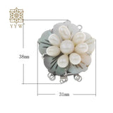 Freshwater Pearl Box Clasp Shell Flower Platinum 3-Strand