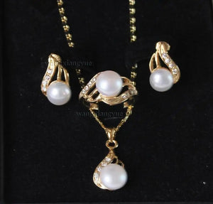 Akoya Cultured Pearl Jewelry Set AAA Quality
