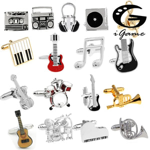 Music Guitar Cufflinks Copper Material Wholesale & Retail