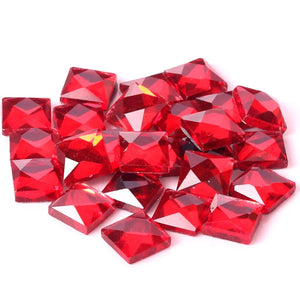 Red Square Glass Crystal Rhinestones DIY Wedding Dress Headpiece Jewelry