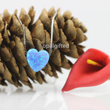 Synthetic Fire Opal Heart Necklace 925 Sterling Silver Pendant