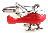 Helicopter Cufflinks Top Copper Red Copter Novelty Rotatable Wing Men Cuff Links