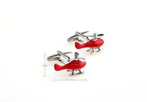 Helicopter Cufflinks Top Copper Red Copter Novelty Rotatable Wing Men Cuff Links