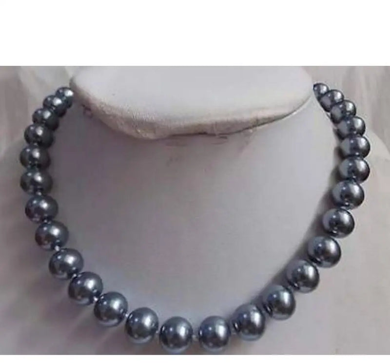 Charming 10mm Sea Shell Pearl Beads Necklace 18''