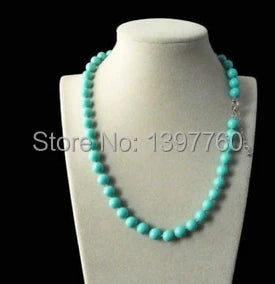 8mm Natural Round Necklace 18''