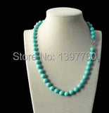 8mm Natural Round Necklace 18''