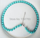 8mm Natural Round Necklace 18''