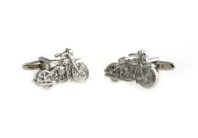Motorcycle Cufflinks Silver Motorbike Copper Material Men Cufflinks