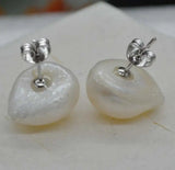Natural 12-13mm Freshwater Pearl 925 Sterling Silver Earrings