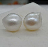 Natural 12-13mm Freshwater Pearl 925 Sterling Silver Earrings