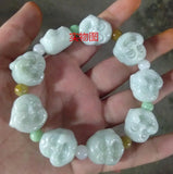 Natural Jadeite Jade Buddha Head 18 Head Arhat Jade Bracelet