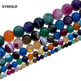 Natural Agates Round Stone Beads for Jewelry Making 4/6/8/10/12MM