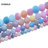 Natural Agates Round Stone Beads for Jewelry Making 4/6/8/10/12MM