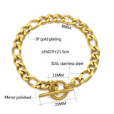 18k Silver Stainless Steel Bracelet with Stone for Men Women