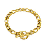 18k Silver Stainless Steel Bracelet with Stone for Men Women