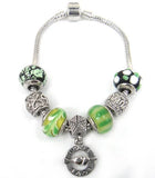 European Style Green Tone Lover Charm Bracelet Women Gift Jewelry