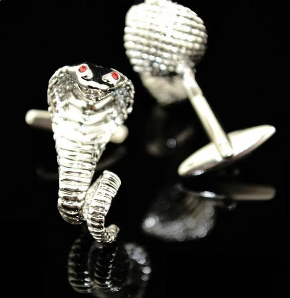 Crystal Snake Silver Cufflinks - Hot Seller