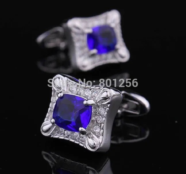 Crystal Rhinestone Cufflinks, Copper Material, Hot Sale, Wholesale & Retail