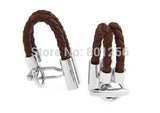 Brown PU Leather Cufflinks Copper Material Wholesale & Retail