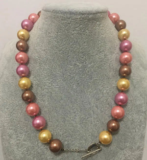 Rare Huge 12mm South Sea Blend Shell Pearl Necklace 17''