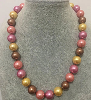 Rare Huge 12mm South Sea Blend Shell Pearl Necklace 17''