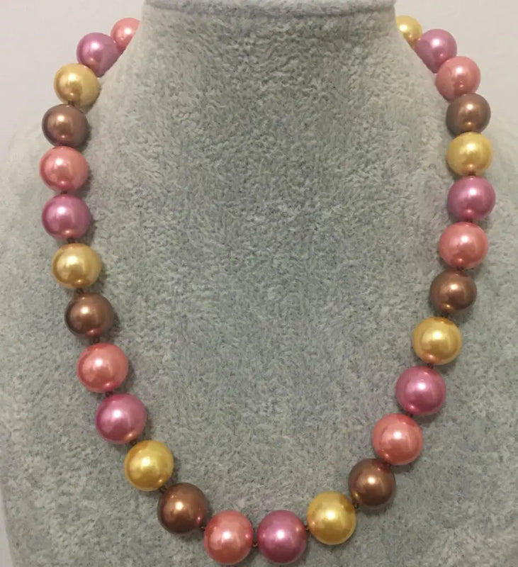 Rare Huge 12mm South Sea Blend Shell Pearl Necklace 17''