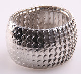 Rhodium Plated Alloy Fish Scales Bracelet Bangle