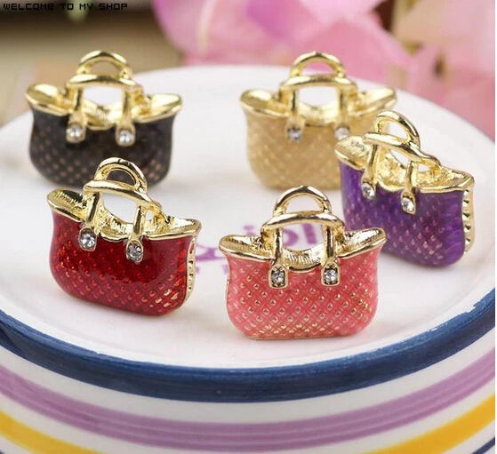 Alloy Cartoon Lady Handbag Charms for DIY Phone/Key Chain
