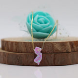 Synthetic OP17 Map Opal Necklace Jersey Island Opal Pendant Necklace