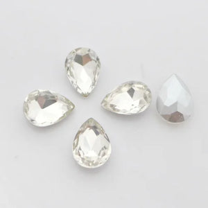100pcs Water Drop Shape Crystal Fancy Stone Glass Bling - 28 Colors