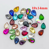 100pcs Water Drop Shape Crystal Fancy Stone Glass Bling - 28 Colors