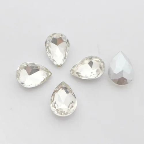 100pcs Water Drop Shape Crystal Fancy Stone Glass Bling - 28 Colors
