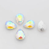 100pcs Water Drop Shape Crystal Fancy Stone Glass Bling - 28 Colors
