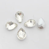100pcs Water Drop Shape Crystal Fancy Stone Glass Bling - 28 Colors