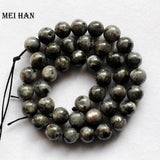 Natural Stone Larvikite Labradorite Smooth Round Beads for DIY Bracelet